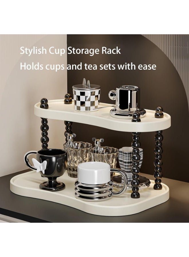 Arabest Countertop Coffee Station Organizer, Counter Shelf for Kitchen Countertops, Bathroom Countertops, Bars, for Placing Mugs, Beans, Syrup, Cups, Stirrers three-tier - Image 2